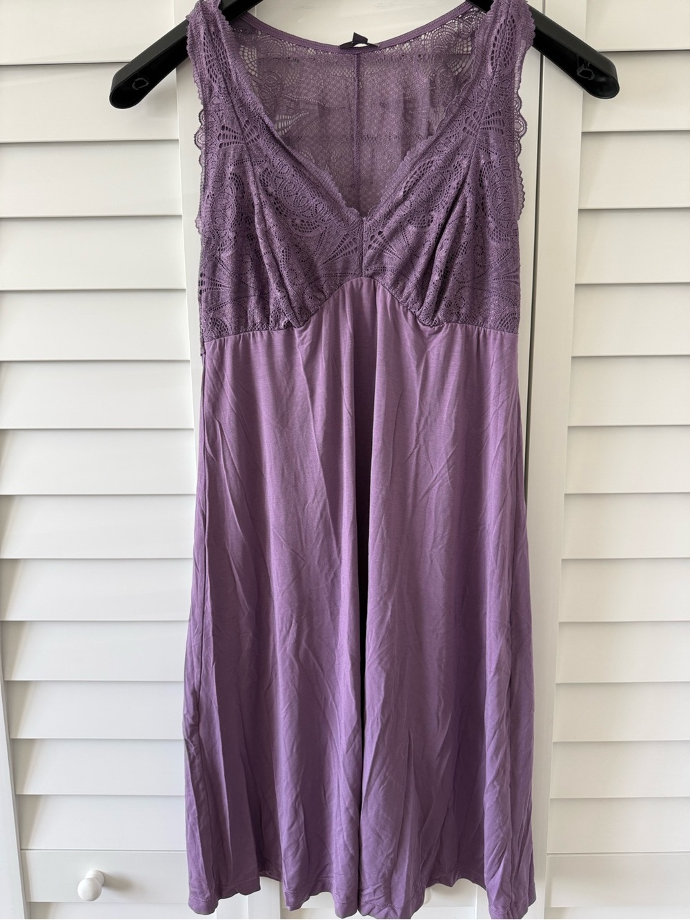 Fleur’t Purple Lace Racerback Chemise Nightgown Size L